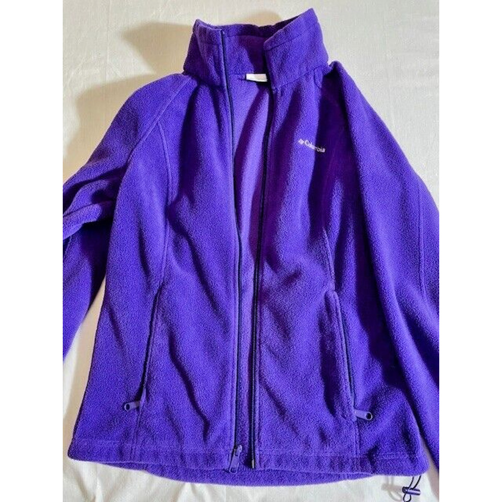 Womens Columbia Fleece Sweater Medium Purple Full Zip - Picture 6 of 11